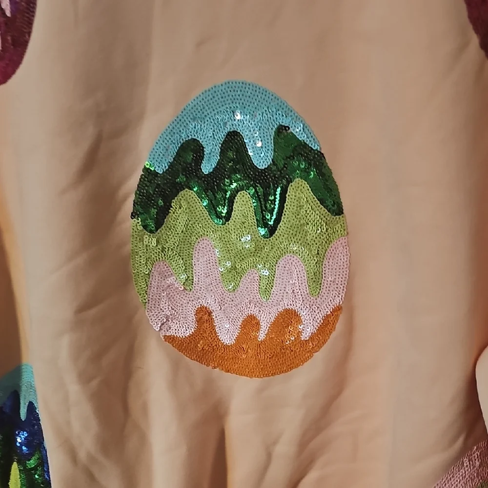 QUEEN OF SPARKLES Peach Sweatshirt - Picture 3 of 4